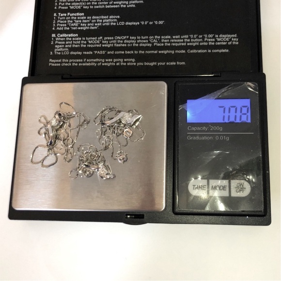 Set of 3 Solid 14K White Gold Natural Diamond Solitaire Necklace Designer Sirena - Picture 9 of 16